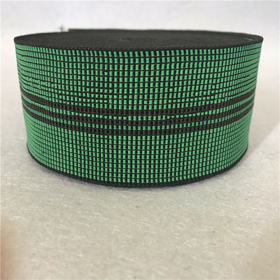 China Breedte 50mm Groene Elastische Singelband met 3 zwart lijnenaantal 350B# leverancier