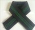 Indische Elastische Singelband 68g/M van de Stijlbank Zwarte Kleur met 3 Groene Lijnen leverancier