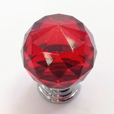 China Het Bergkristal van het de Knopkristal van het trekkrachthandvat knoopt Rode Oranje of Transparant voor Meubilair dicht leverancier