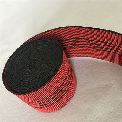 China 3 Elastische Singelband 70mm Breedte Rode van de duimbank Verlenging 50%-60% met Zwarte Lijnen leverancier