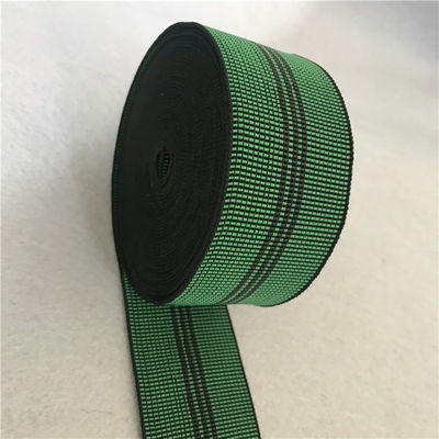 China de 70mm gevlechte elastische kleur van de reksingelband groen voor bankrug en zetel leverancier